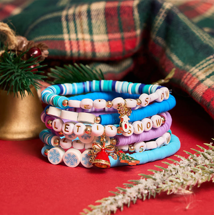 6Pcs Snowflake Christmas Bracelet With Greeting Card - image 2