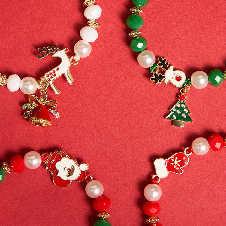 4Pcs Christmas Santa Claus Elk Colorful Bracelet - image 2