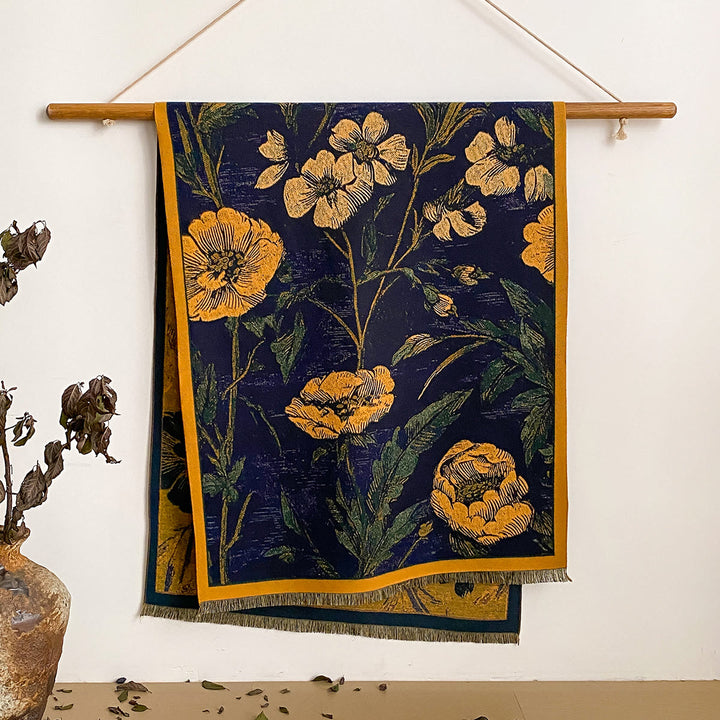 Women's Floral Print Fringed Shawl Scarf - Style #1 - image 1