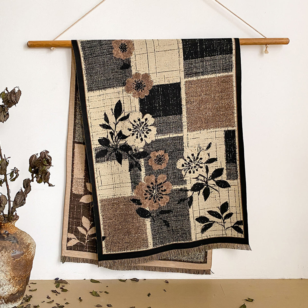 Women's Floral Print Fringed Shawl Scarf - Style #10 - image 10