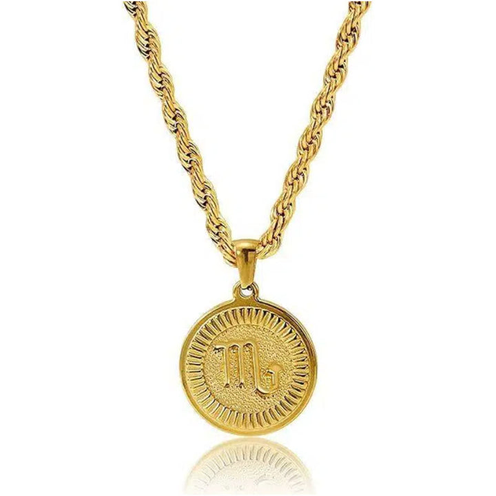 Personalized Zodiac Symbol Coin Pendant Necklace - Pisces - image 12