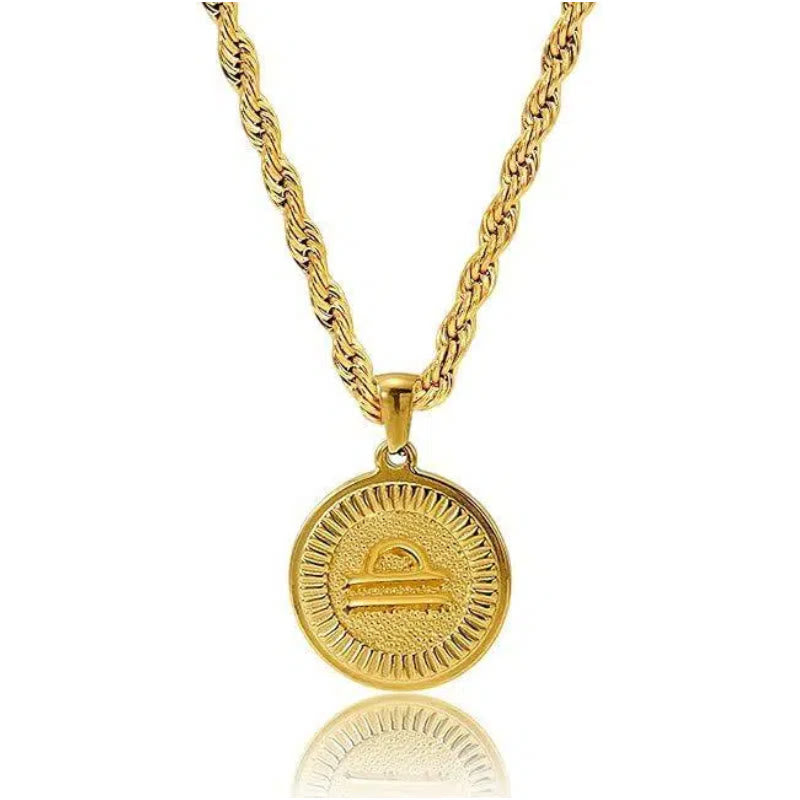 Personalized Zodiac Symbol Coin Pendant Necklace - Aquarius - image 11