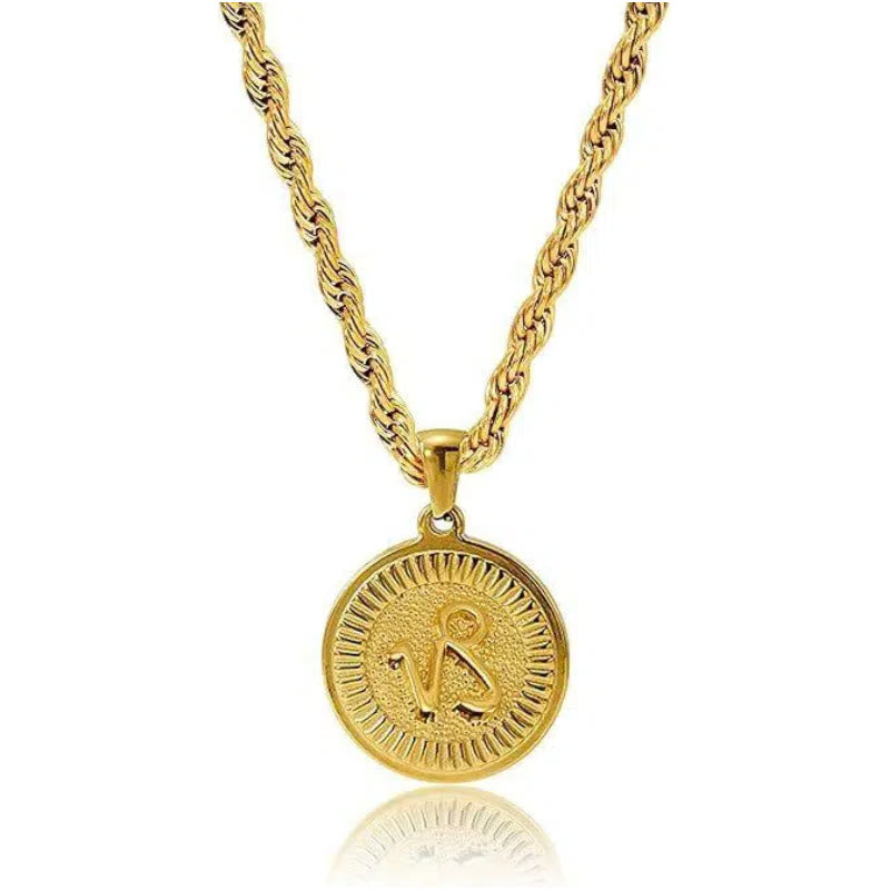 Personalized Zodiac Symbol Coin Pendant Necklace - Leo - image 5