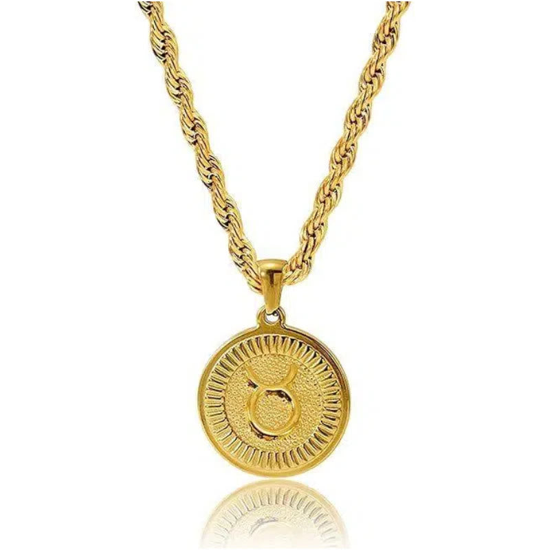 Personalized Zodiac Symbol Coin Pendant Necklace - Gemini - image 3