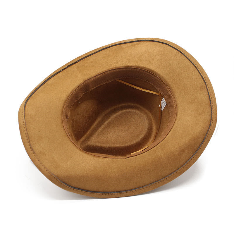 Men's Beaded Trim Suede Brim Cowboy Hat - image 3