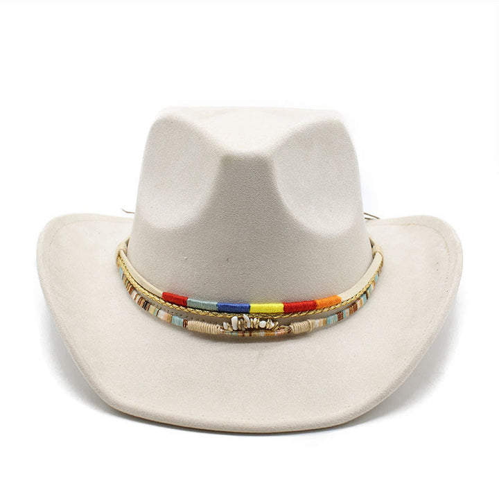 Men's Beaded Trim Suede Brim Cowboy Hat - image 5