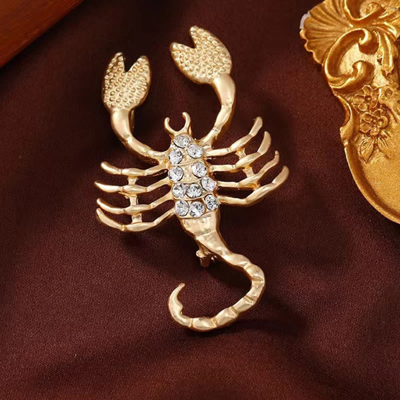 Zodiac Sign Diamond-Embellished Gold Brooch - image 16