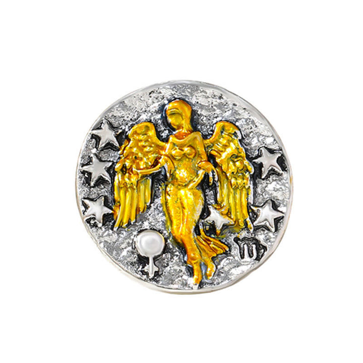 Zodiac Sign Retro Starry Round Alloy Buttons - Virgo - image 7