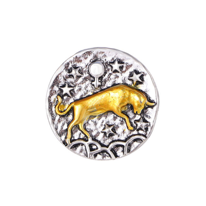 Zodiac Sign Retro Starry Round Alloy Buttons - Taurus - image 3
