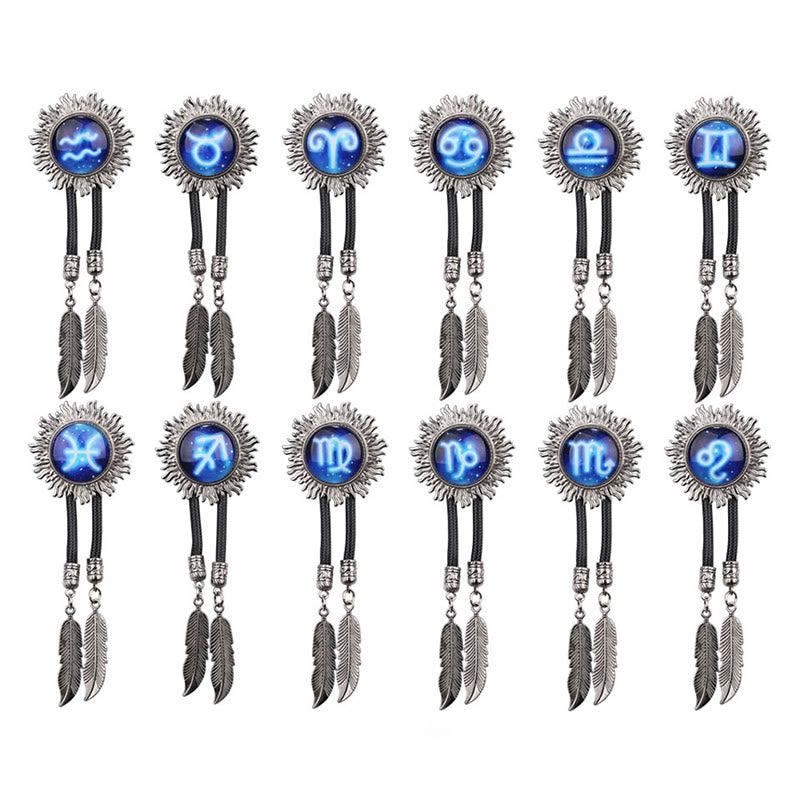 Zodiac Sign Series Retro Metal Bolo Ties - image 16