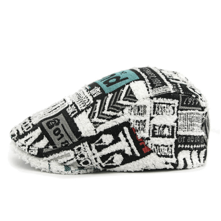 Men's Creative Splicing Printed Hairy Winter Beret Hat - Adjustable(21 1/4"-23 1/4") - image 0