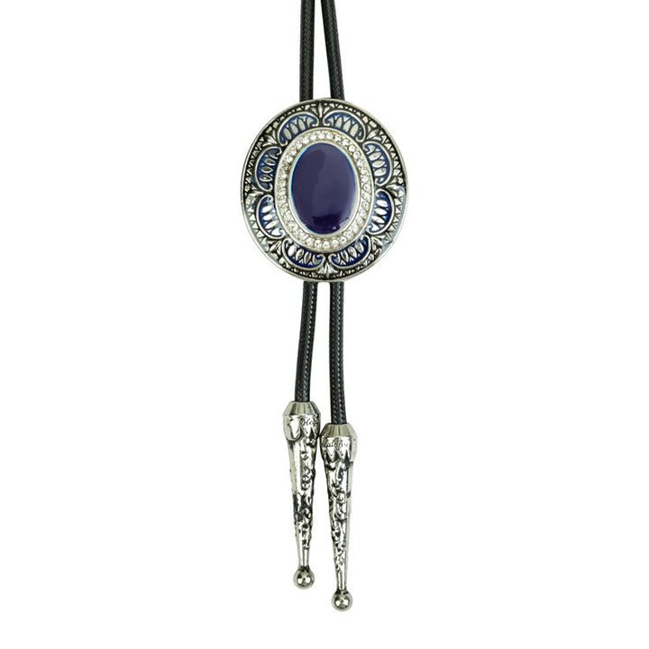 Vintage Onyx and Enamel Bolo Tie - Style #2 - image 3