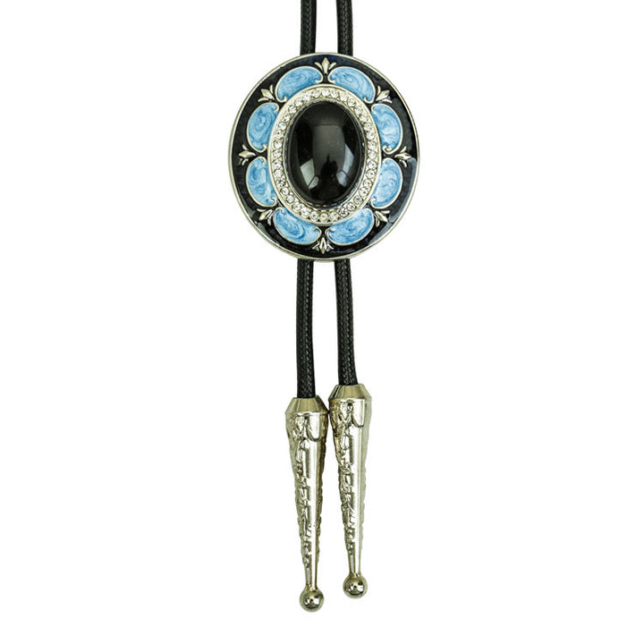 Vintage Onyx and Enamel Bolo Tie - Style #3 - image 4