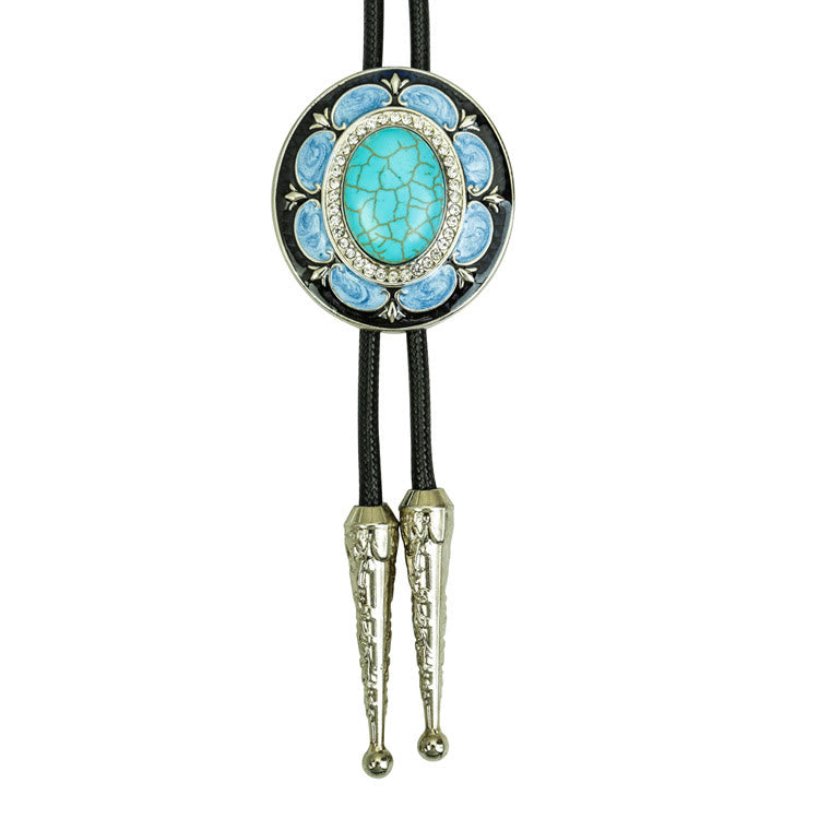 Vintage Onyx and Enamel Bolo Tie - Style #6 - image 7