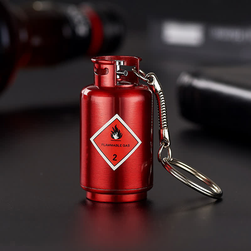 Gas Cylinder Extinguisher Matchstick Refillable Oil Lighter - Gas Cylinder - Red - image 11