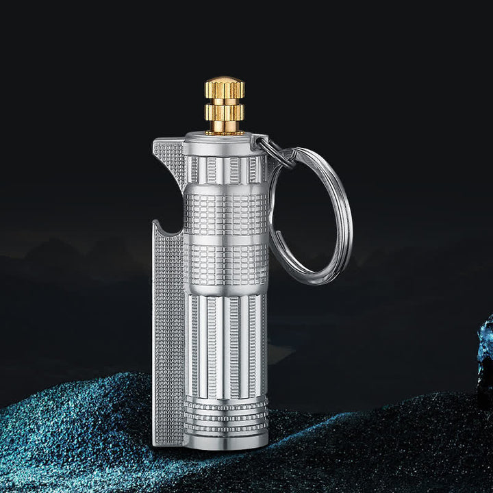 Multifunctional Bottle Opener Matchstick Refillable Oil Lighter - Silver - image 13