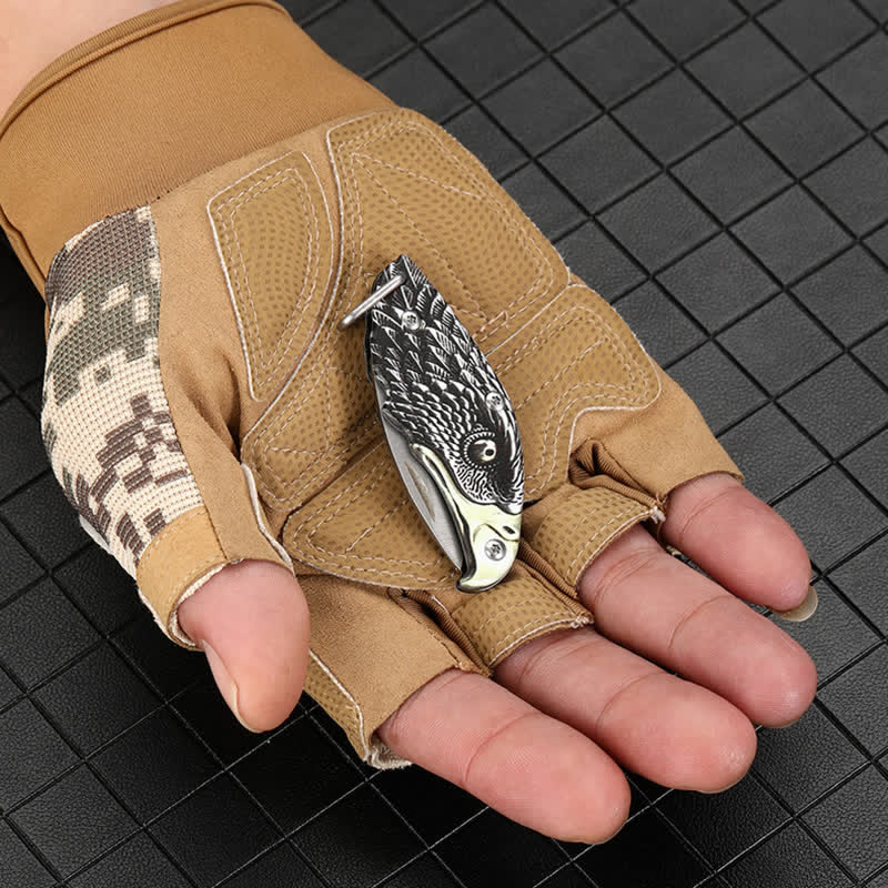 Mini EDC Tool Eagle Hidden Folding Knife Pendant Necklace - image 3