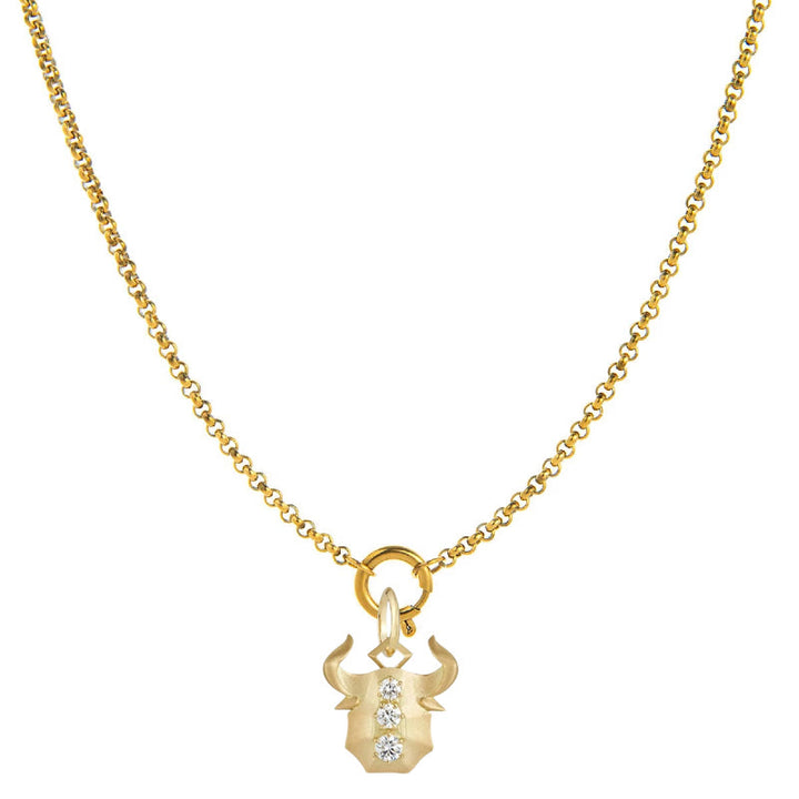 Diamond-Embellished Zodiac Symbol Necklace - Taurus - image 2