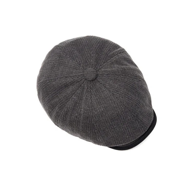 Winter Retro Knit Texture Contrast Brim Men's Beret Hat - image 1
