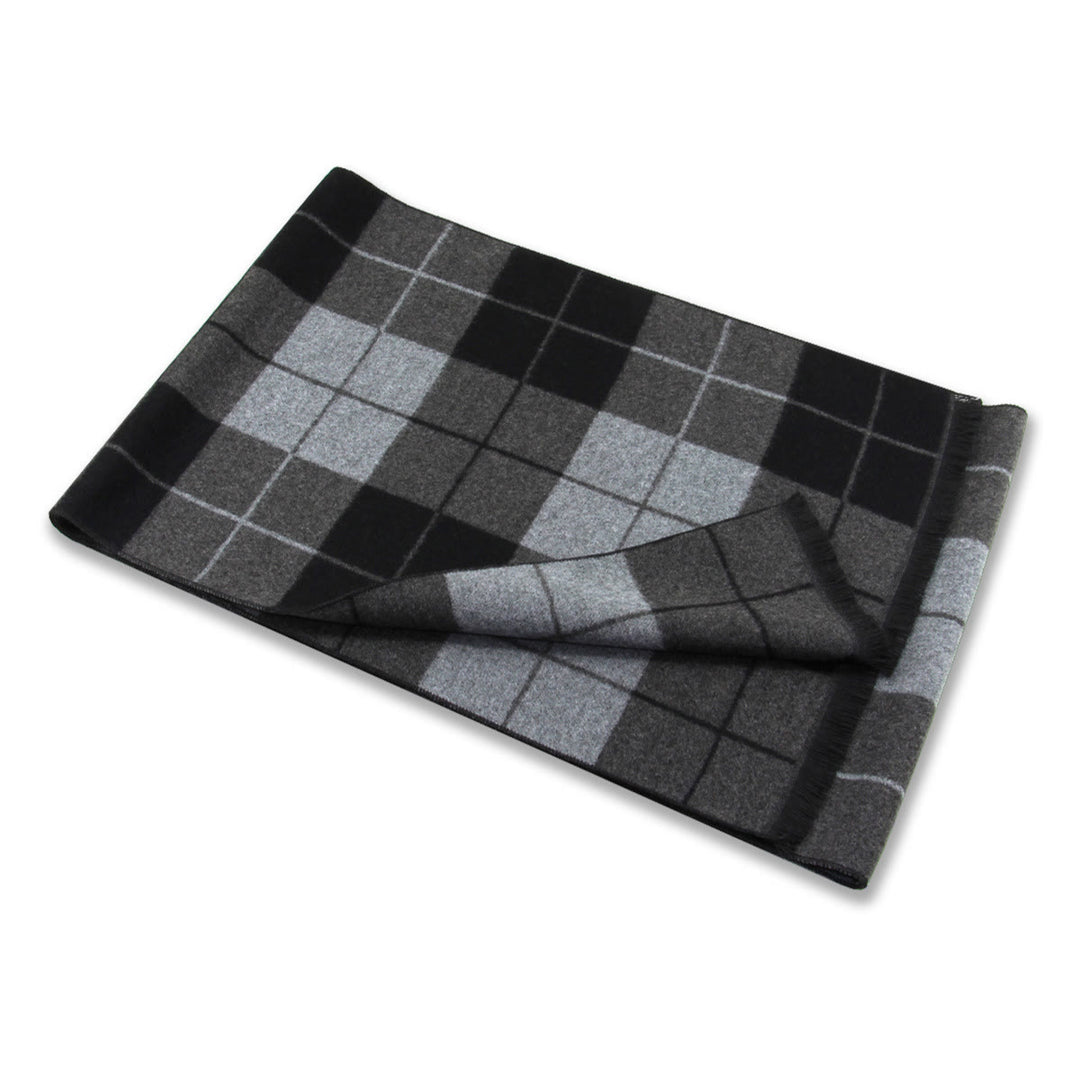 Men's Classic Plaid Tassel Warm Scarf - image 6
