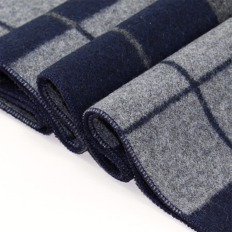 Men's Classic Plaid Tassel Warm Scarf - image 2