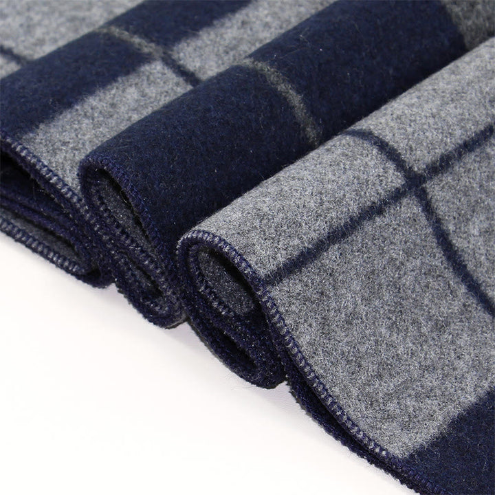 Men's Classic Plaid Tassel Warm Scarf - image 2