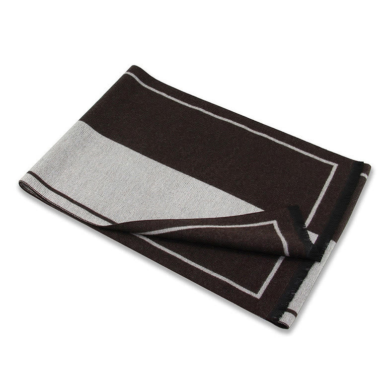 Men's Classic Striped Accent Warm Tassel Scarf - image 3