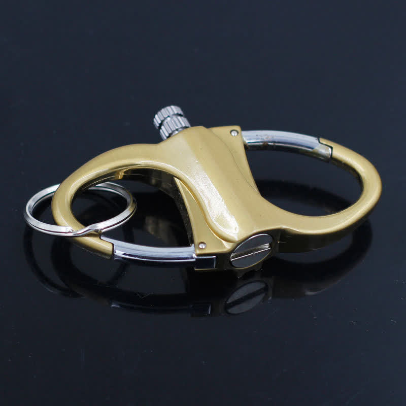 Dual Ring Keychain Matchstick Reusable Kerosene Lighter - Gold - image 5