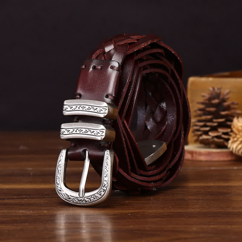 Rustic Charm Handwoven Braided Casual Leather Belt - image 10