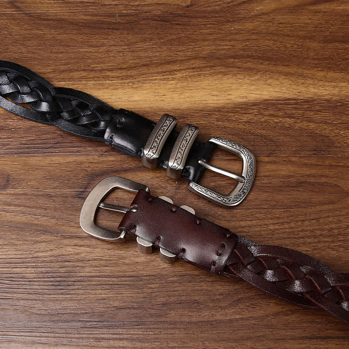 Rustic Charm Handwoven Braided Casual Leather Belt - image 2