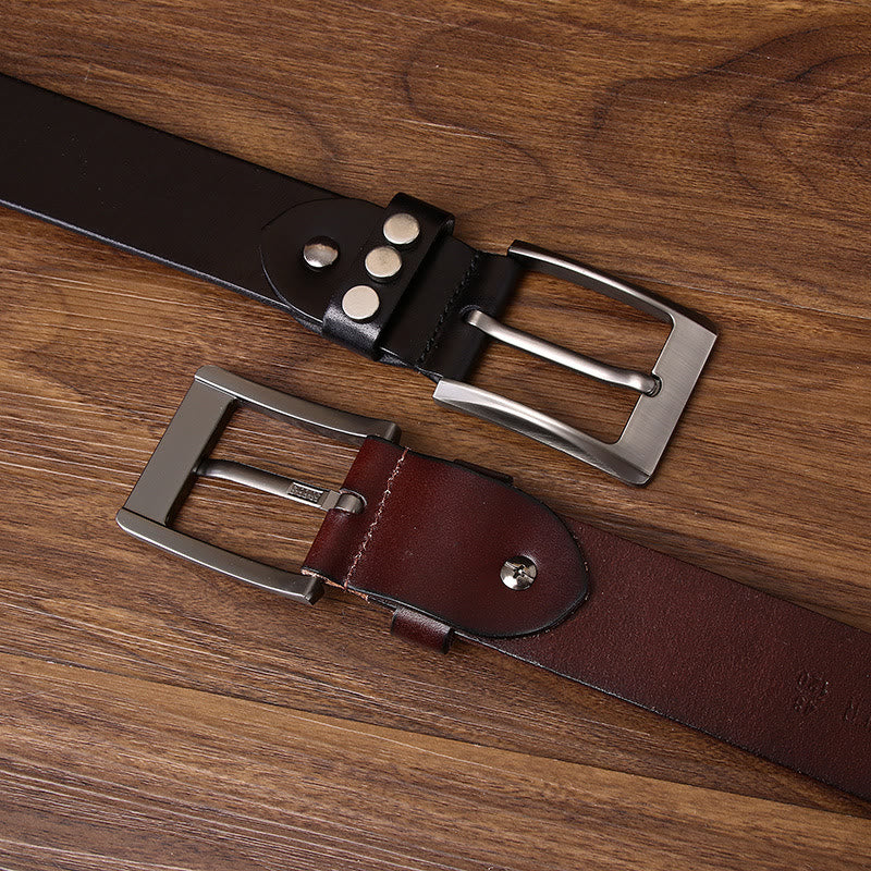 Bold High-Quality Rivet-Adorned Buckle Leather Belt - image 7