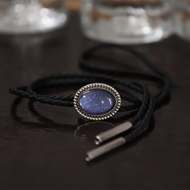 Glitter Purple Gem Retro Metal Bolo Ties - image 1