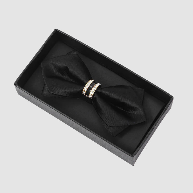Men's Paisley Pattern Decorative Buckle Formal Bow Tie - Black - image 2
