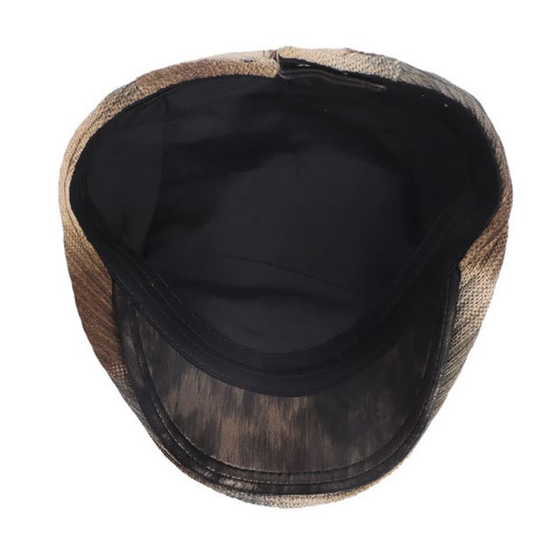 Men's Corduroy Tie-Dye Retro Winter Beret Hat - image 4