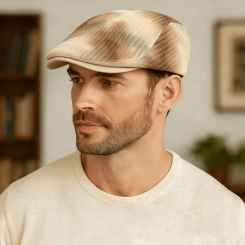 Men's Corduroy Tie-Dye Retro Winter Beret Hat - image 0