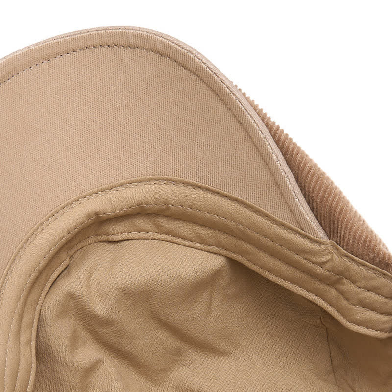 Street Style Chic Contrast Patch Corduroy Beret Hat - image 4