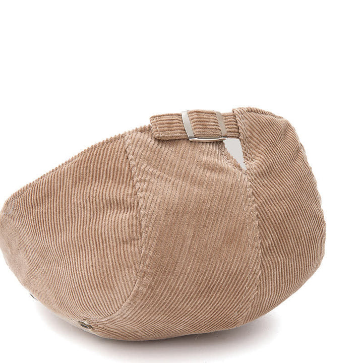 Street Style Chic Contrast Patch Corduroy Beret Hat - image 3