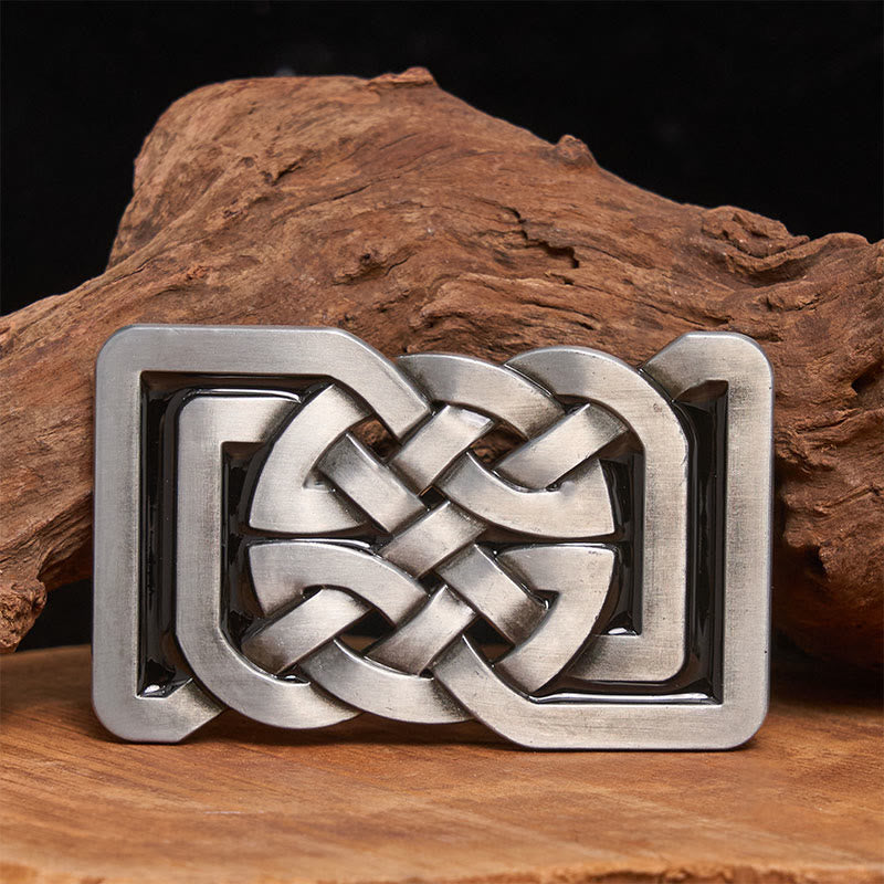 Celtic Knot Style Metal Buckle Leather Belt - Without Belt - Not Included Belt - image 0