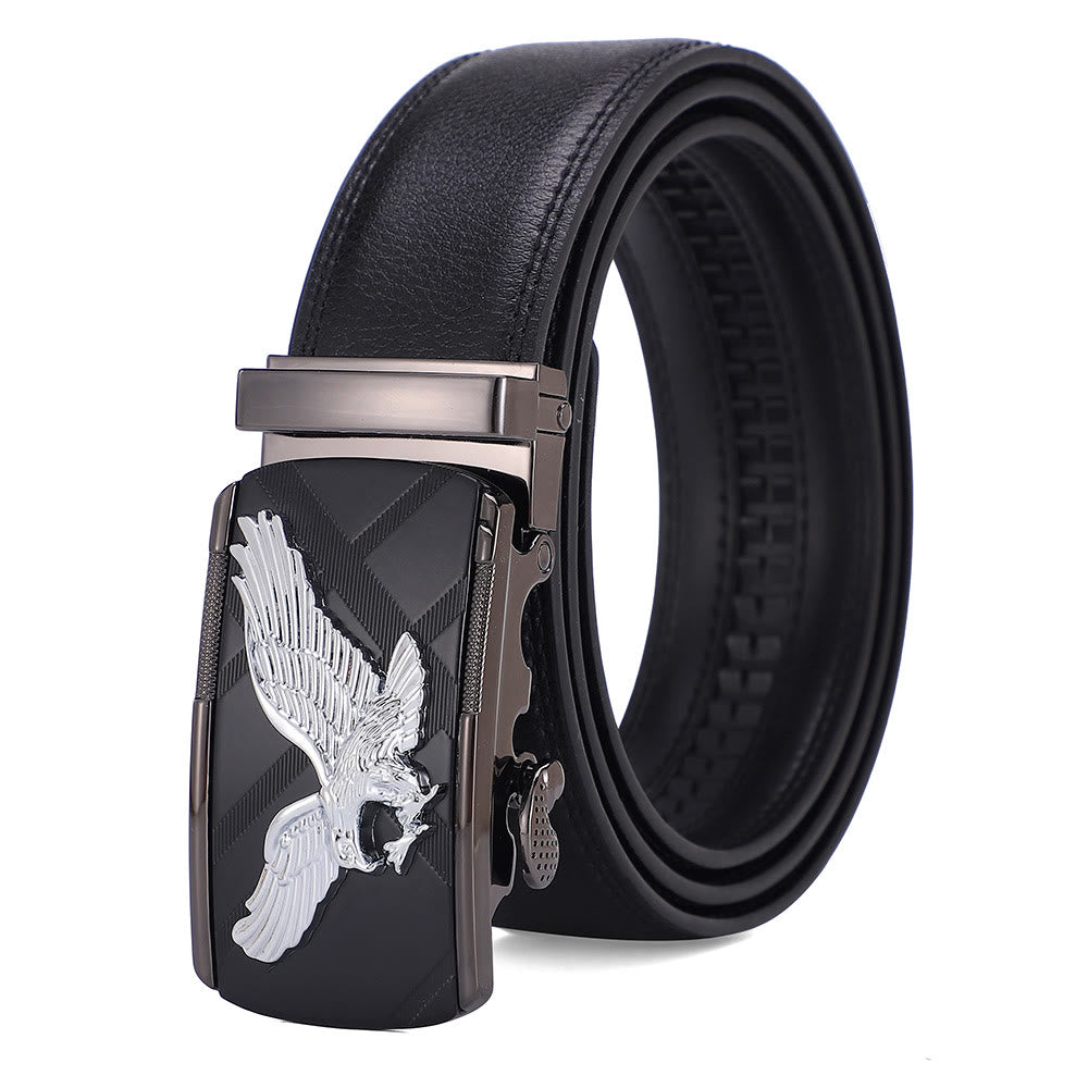 Men's Business Versatile Flying Eagle Emblem Leather Belt - 46 - image 0