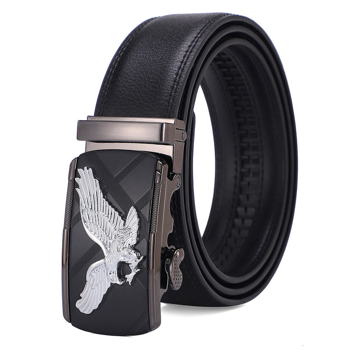 Men's Business Versatile Flying Eagle Emblem Leather Belt - 46 - image 0