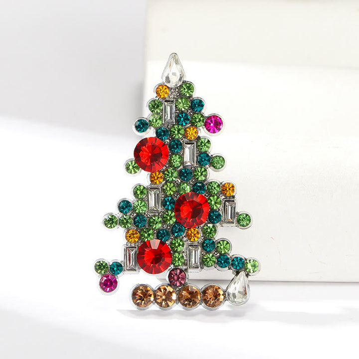 Exquisite Diamond Studded Christmas Tree Brooch - image 3