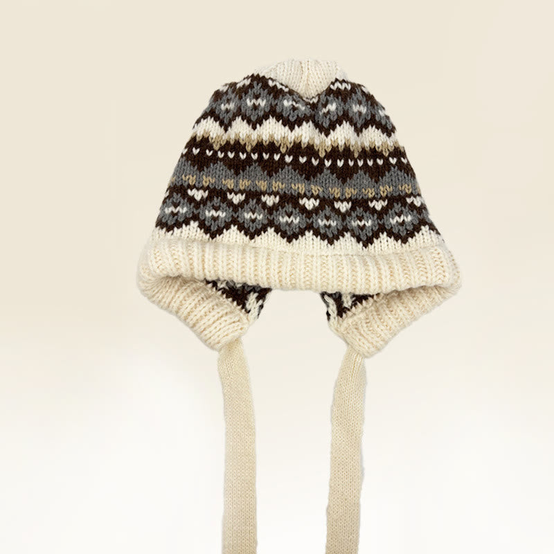 Dual-Purpose Women's Retro Patterned Knitted Hat Crossbody Bag - Style #2 - Adjustable (About 20 7/8"-23 5/8") - image 3
