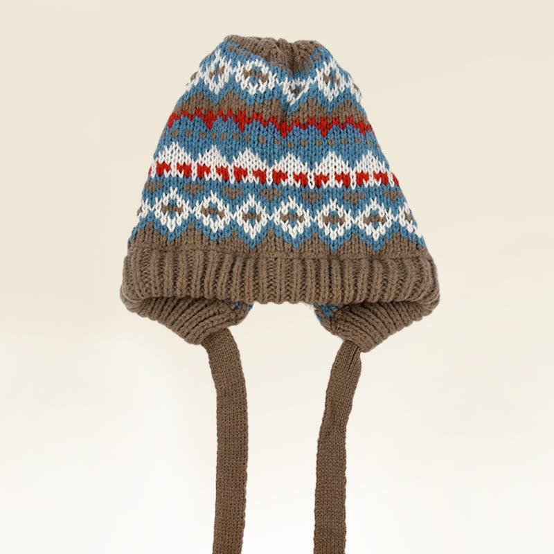 Dual-Purpose Women's Retro Patterned Knitted Hat Crossbody Bag - Style #1 - Adjustable (About 20 7/8"-23 5/8") - image 1