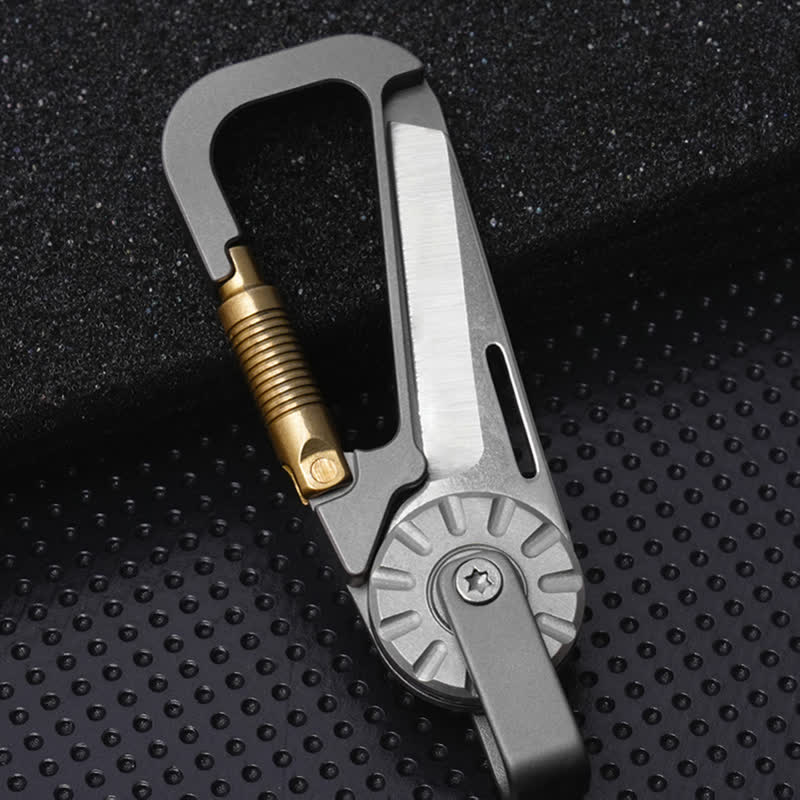 Titanium Alloy Folding Knife Climbing Keychain - image 4