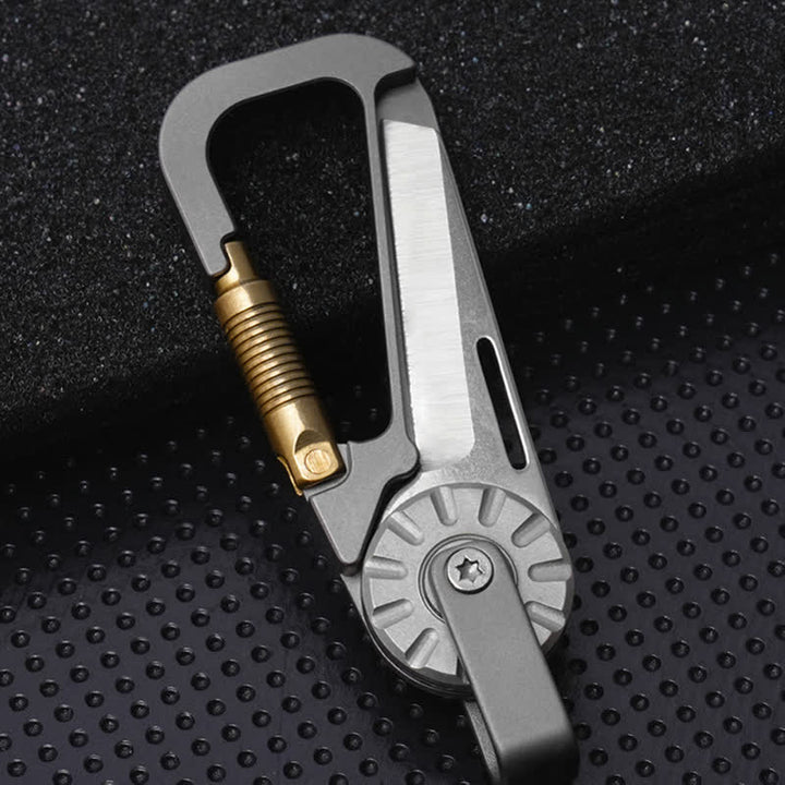 Titanium Alloy Folding Knife Climbing Keychain - image 4