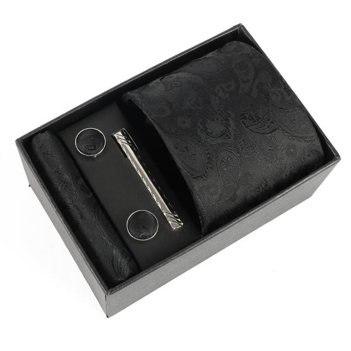 4Pcs Men's Elegant Pocket Square Cufflinks Tie Clip Necktie Set - Style #29 - image 29