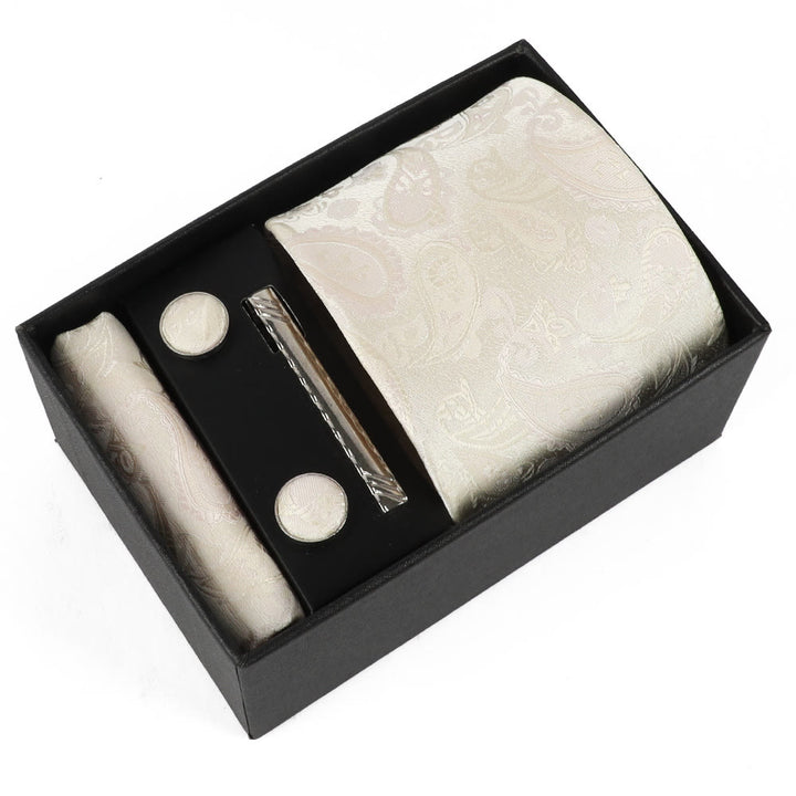 4Pcs Men's Elegant Pocket Square Cufflinks Tie Clip Necktie Set - Style #18 - image 18