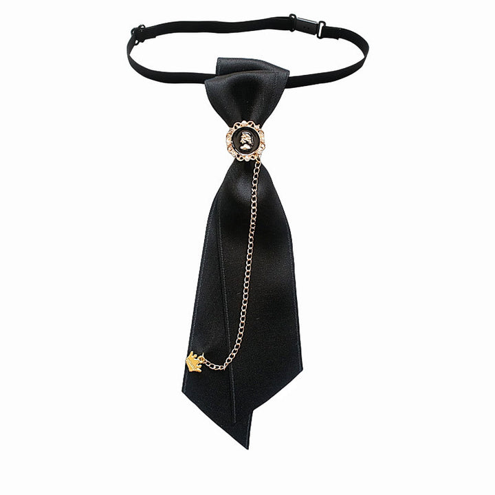 Patchwork Plaid and Solid Fabric Chain Decor Adjustable Necktie - Style #5 - image 7