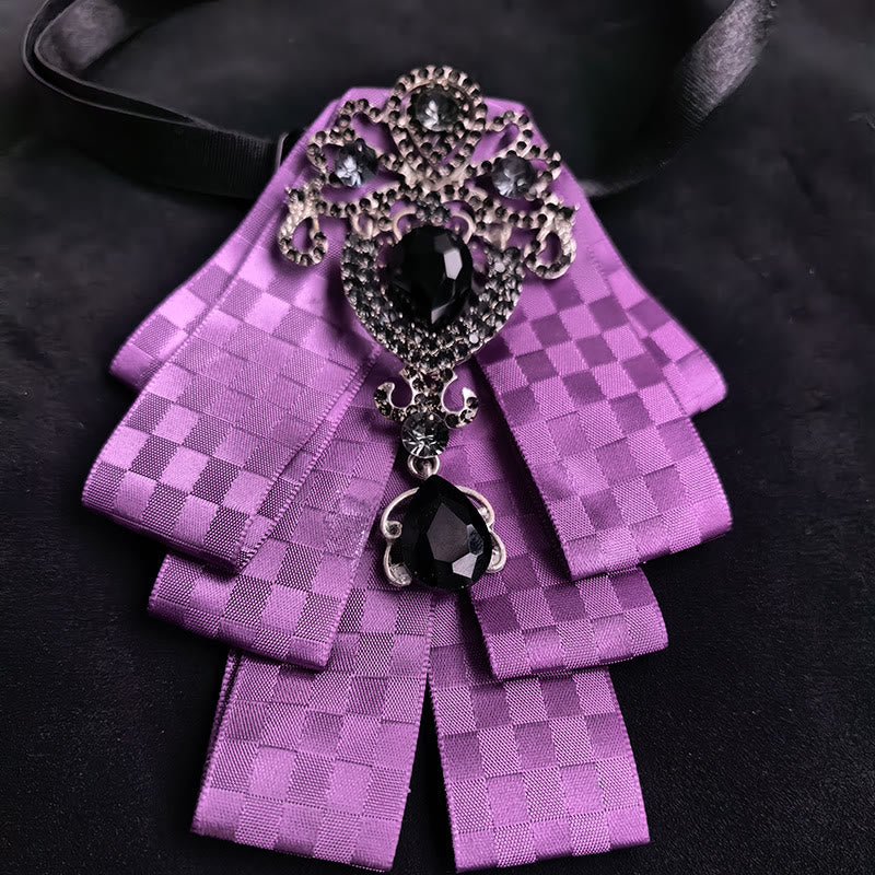 Men's Vintage Gem Layered Ribbon Chest Ornament Bow Tie - Style #3 - image 4