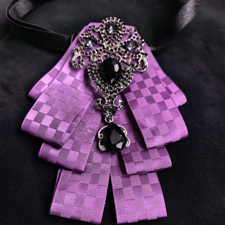 Men's Vintage Gem Layered Ribbon Chest Ornament Bow Tie - Style #3 - image 4